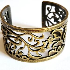 Cookie Lee Gold Filigree Open Cuff Bracelet